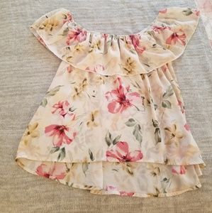 Off the Shoulder Floral Shirt